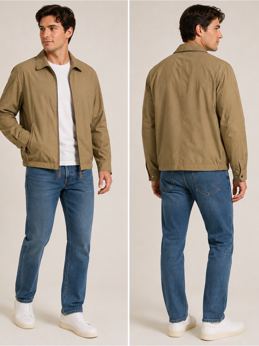 London Fog Camel Jacket Zip Up Lightweight Windbreaker Classic